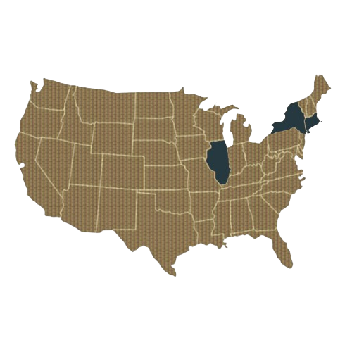 mapa de varios puntos de costa este USA
