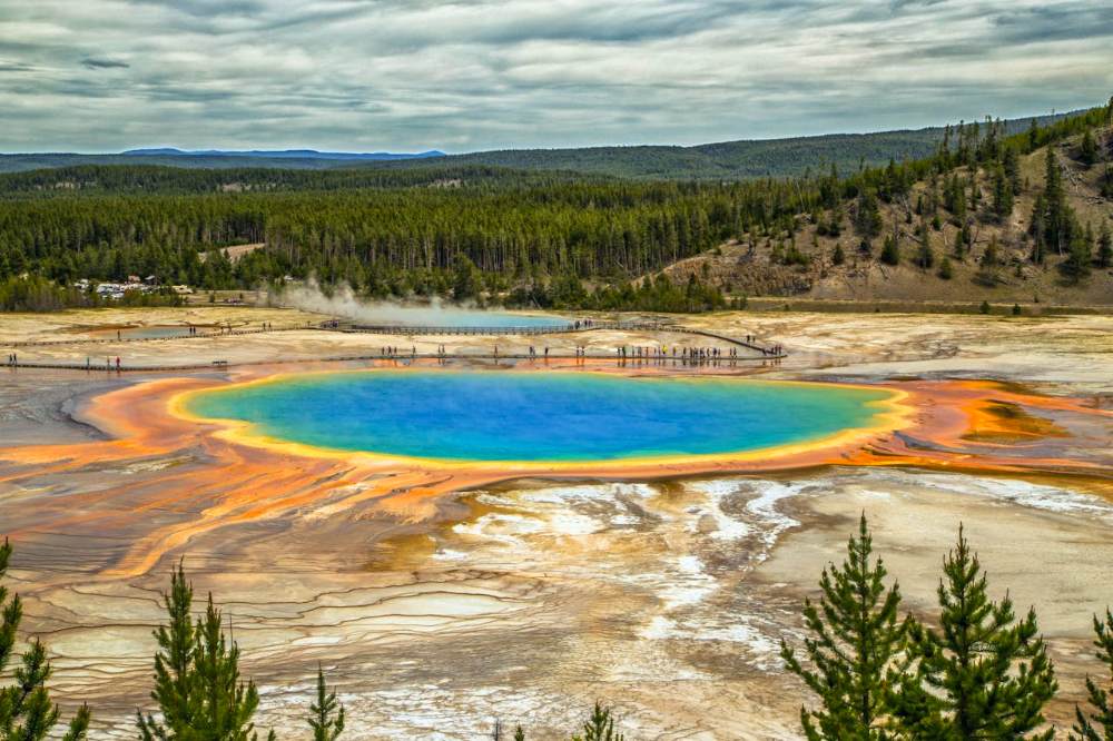 Grand Prismatic al visitar yellowstone